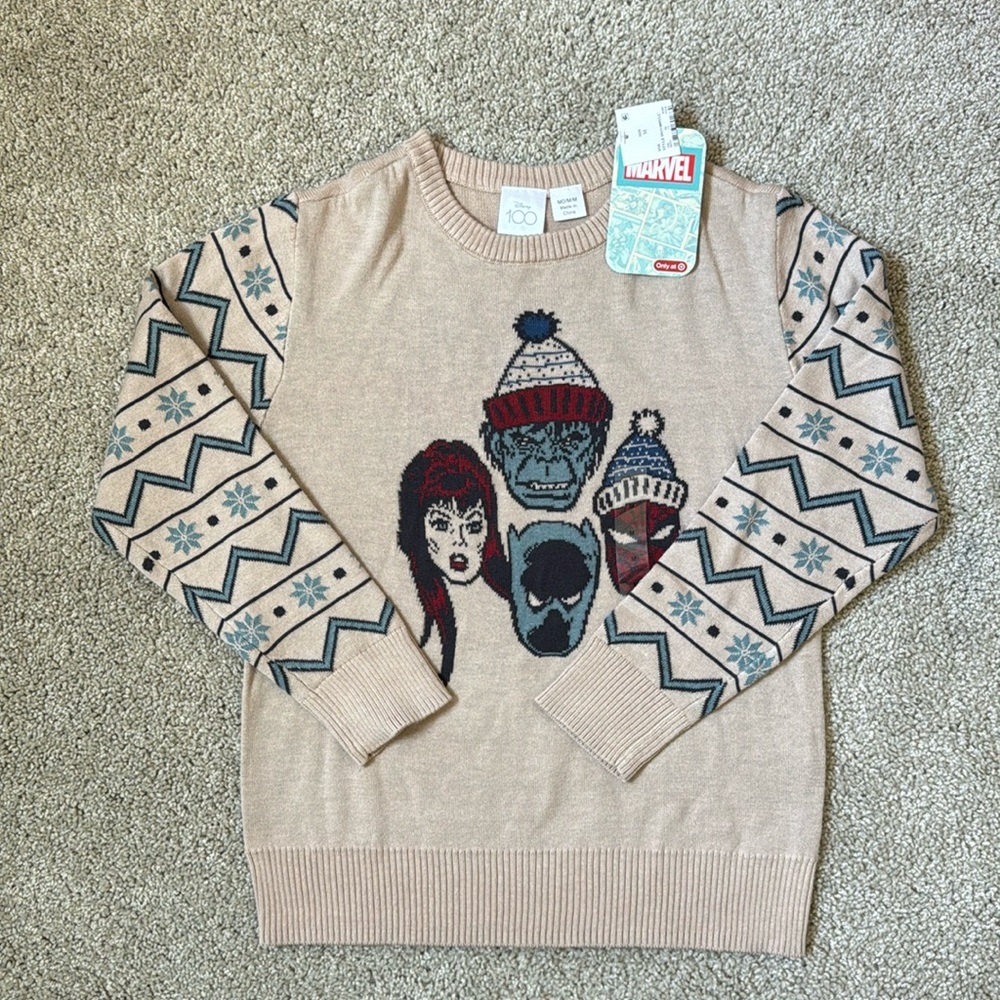 NWT Marvel Holiday Sweater (Medium)